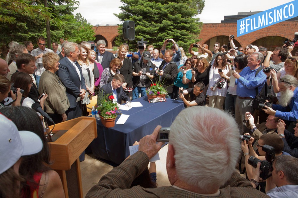 Governor Hickenlooper signing film bill